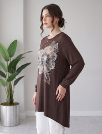 Round Neck T-Shirt - Brown
