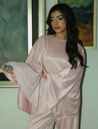 Moonlight Draped Co-ord Set - Powder pink