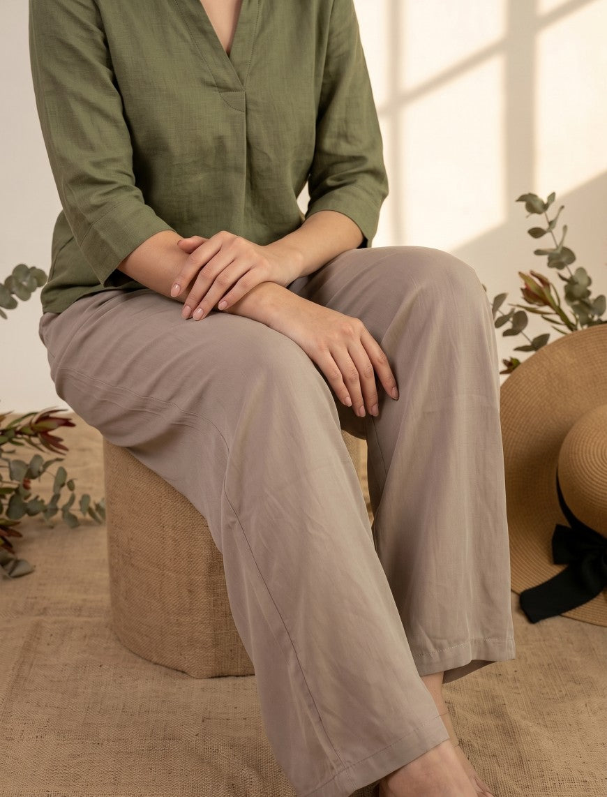 Cotton Linen Trouser - Skin