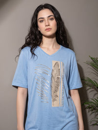Round Neck T-Shirt - Blue