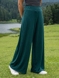 Cotton Blended Jersey Trouser - Green