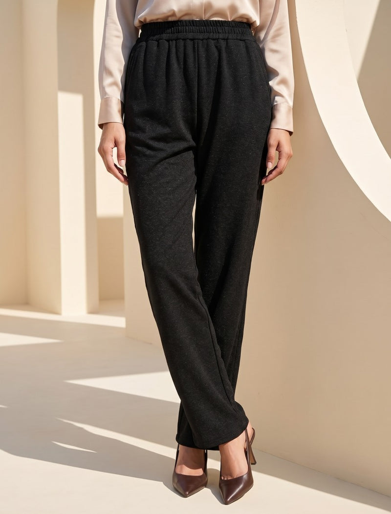 Cotton Linen Trouser - Black