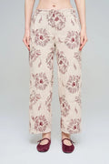 Wide-Leg Trousers with Floral Embroidery and Sequin Details - Skin