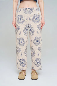 Wide-Leg Trousers with Floral Embroidery and Sequin Details - Skin