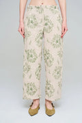 Wide-Leg Trousers with Floral Embroidery and Sequin Details - Skin