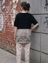 Round Neck T-Shirt - Black & Skin
