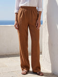 Cotton Linen Trouser - Brown