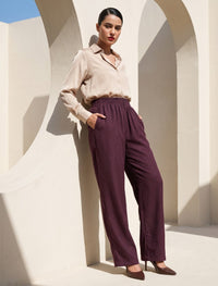 Cotton Linen Trouser - Purple