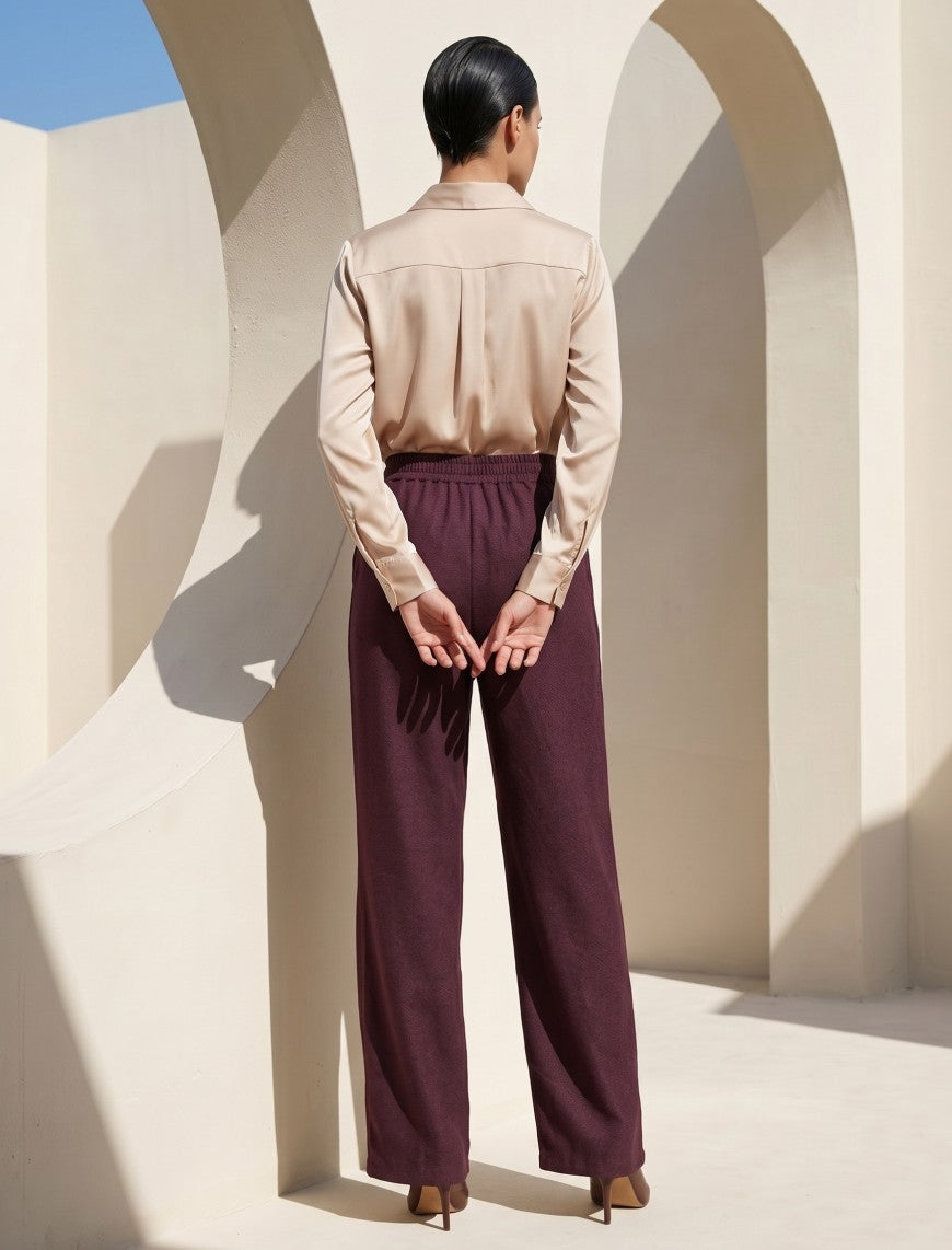 Cotton Linen Trouser - Purple