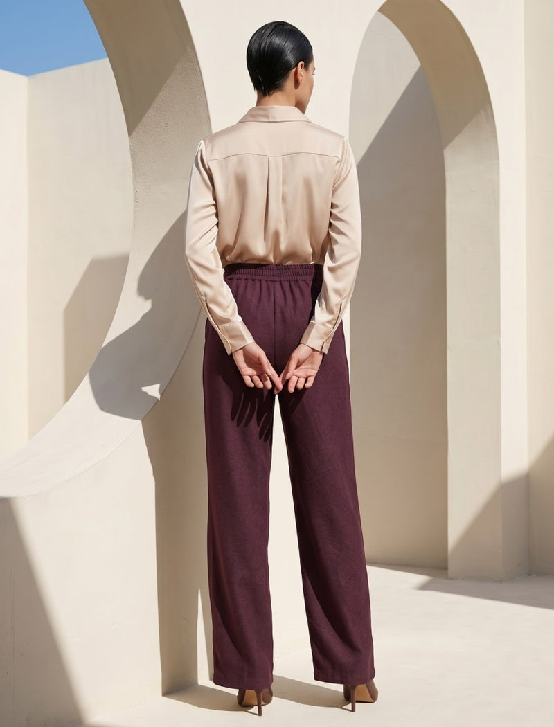 Cotton Linen Trouser - Purple
