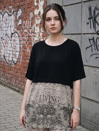 Round Neck T-Shirt - Black & Skin