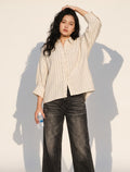 Indigo Cotton Linen Women's Shirt - Skin