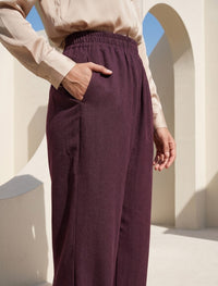 Cotton Linen Trouser - Purple