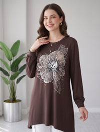 Round Neck T-Shirt - Brown