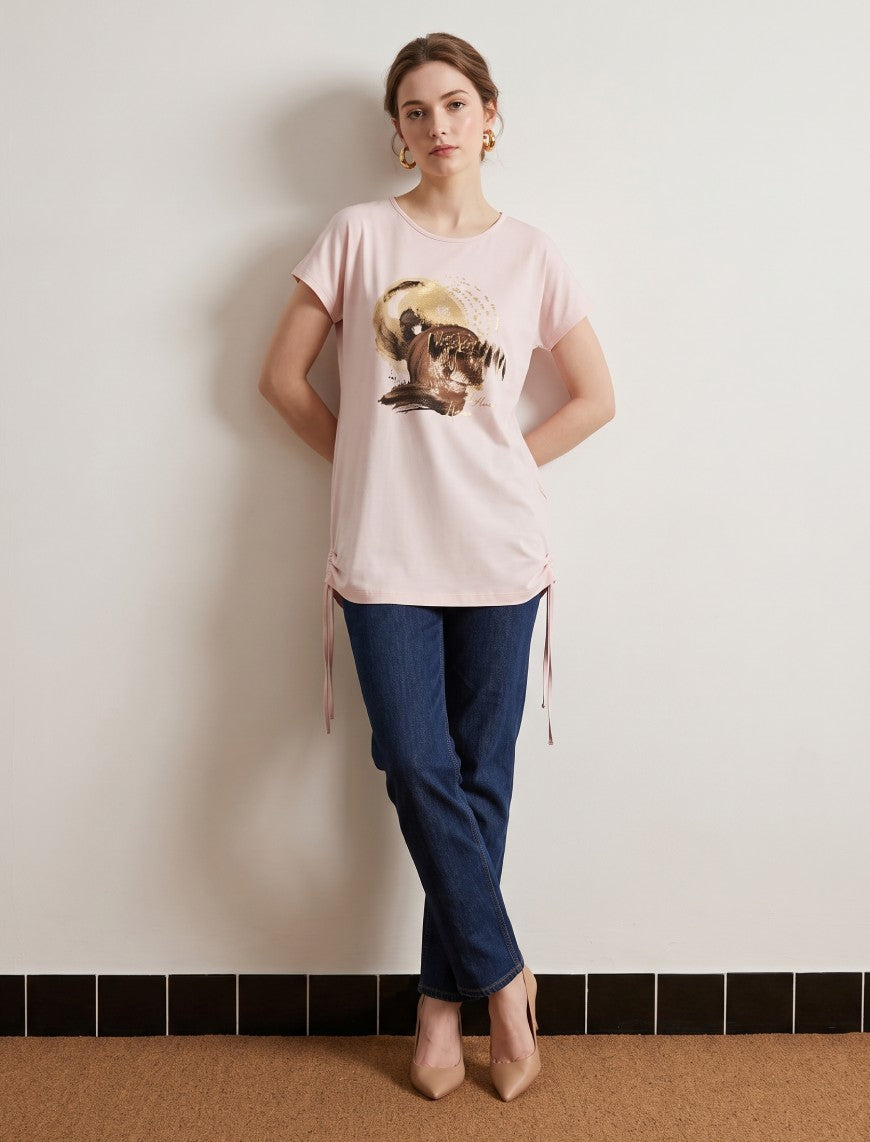 Round Neck T-Shirt - Pink