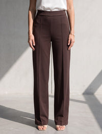 Cotton Blended Jersey Trouser - Brown