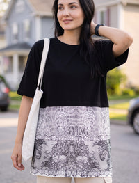 Round Neck T-Shirt - Black & Skin