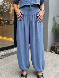 Button Up And Gathered Set - Powder Blue