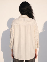 Indigo Cotton Linen Women's Shirt - Skin