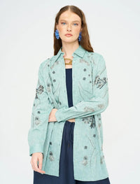 Beaded Oversize Shirt - Green