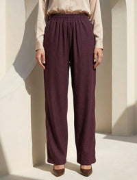 Cotton Linen Trouser - Purple