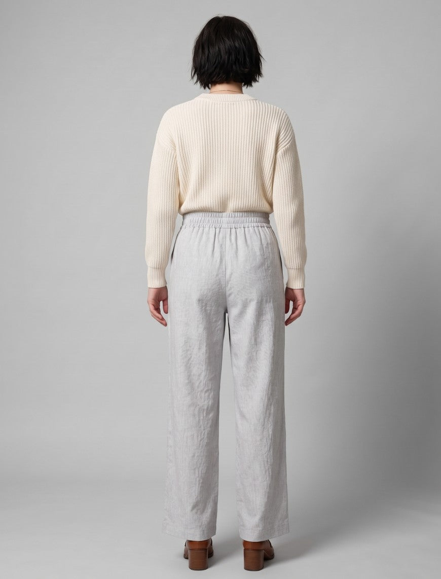Cotton Linen Trouser - Slate