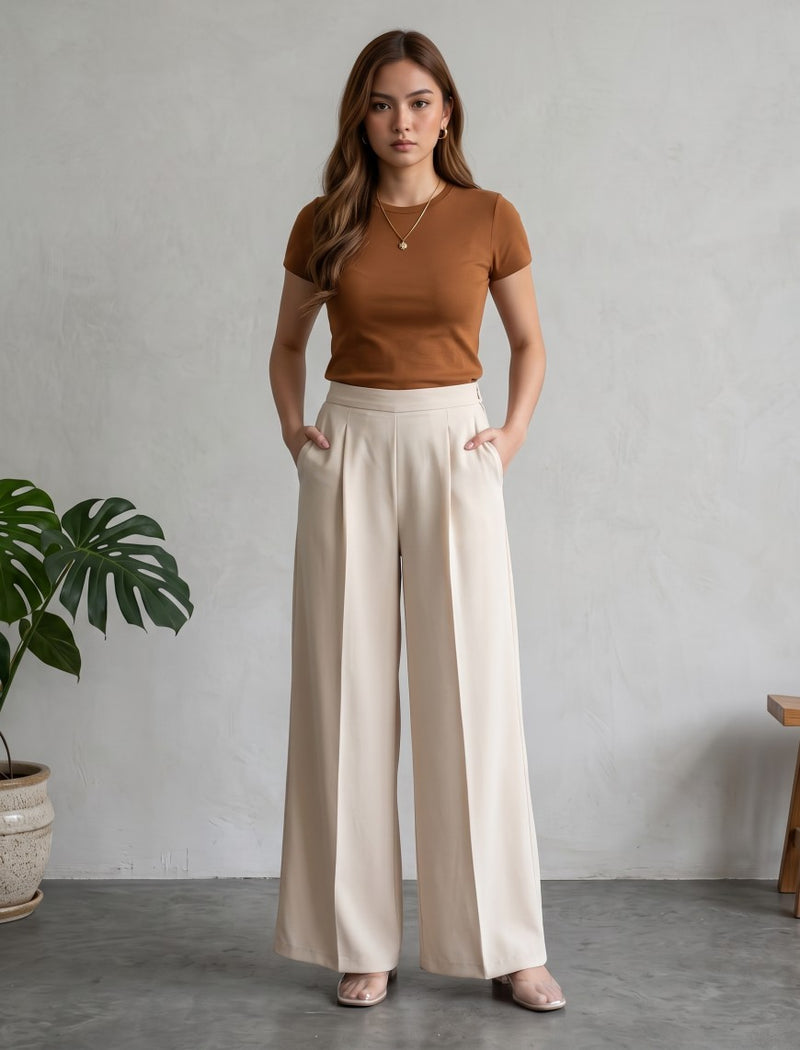Tropical Woven Pant - Cream