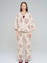 Shirt with Floral Embroidery and Sequin Details - Skin