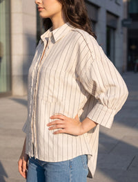 Indigo Cotton Linen Women's Shirt - Skin