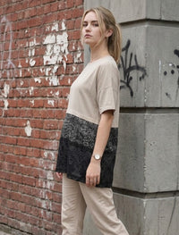 Round Neck T-Shirt - Skin & Black