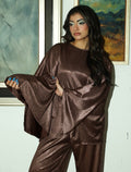 Moonlight Draped Co-ord Set - Brown