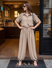Button Up And Gathered Set - Skin