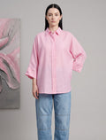 Indigo Cotton Linen Women's Shirt - Pink