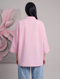 Indigo Cotton Linen Women's Shirt - Pink