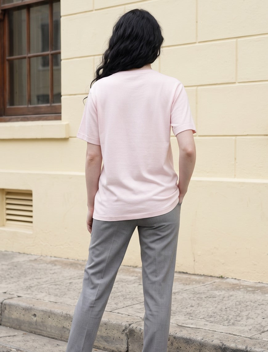 Round Neck T-Shirt - Pink