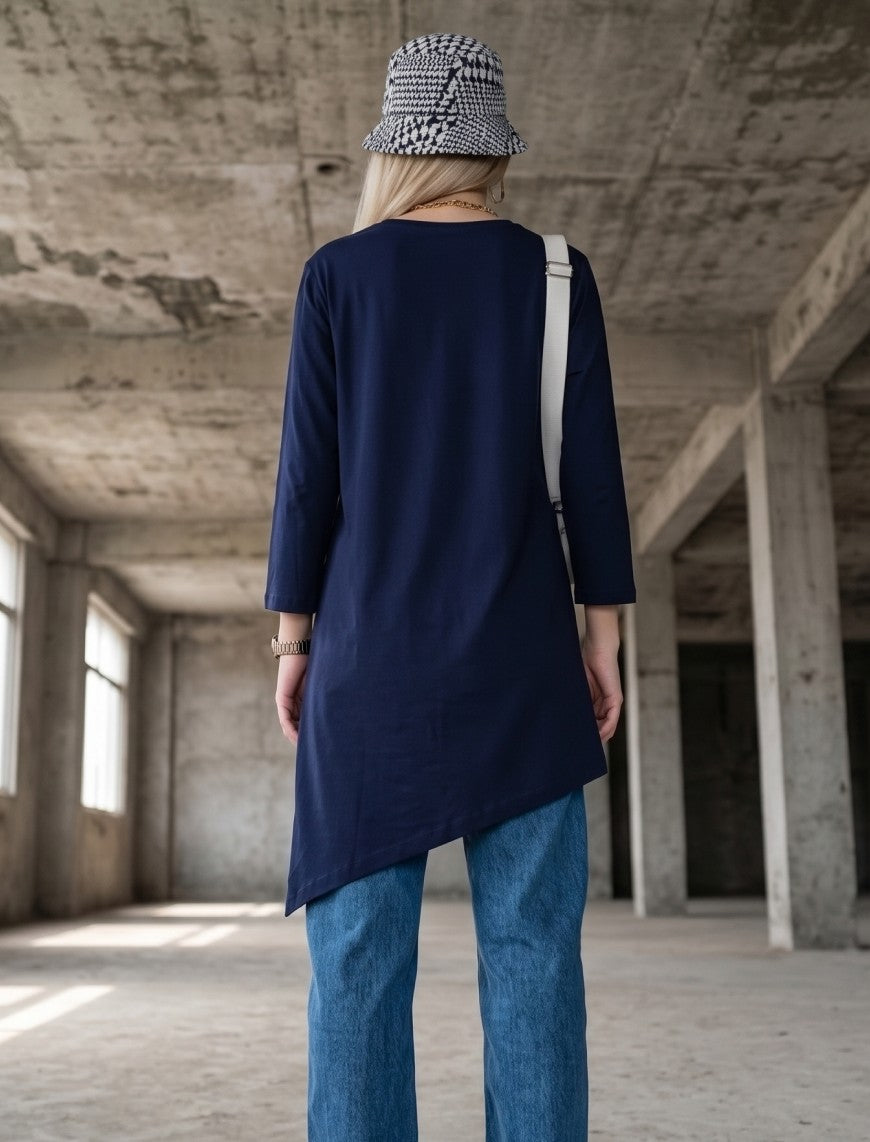 Round Neck T-Shirt - Blue