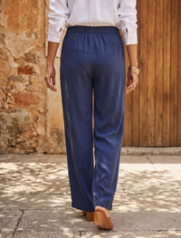 Cotton Linen Trouser - Blue
