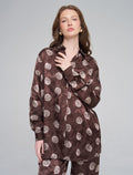Indigo Cotton Linen Women's Shirt - Brown
