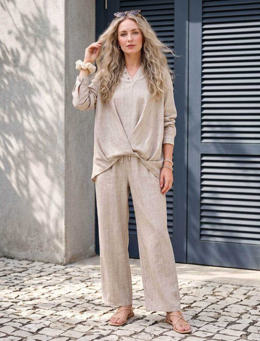 Indigo Linen Women's Shirt - Skin