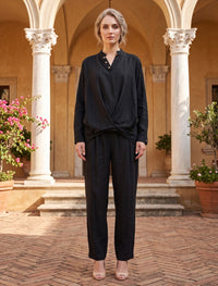 Indigo Linen Women's Shirt - Black