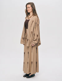 Beaded Oversize Shrug - Brown