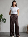 Silk Pant - Brown