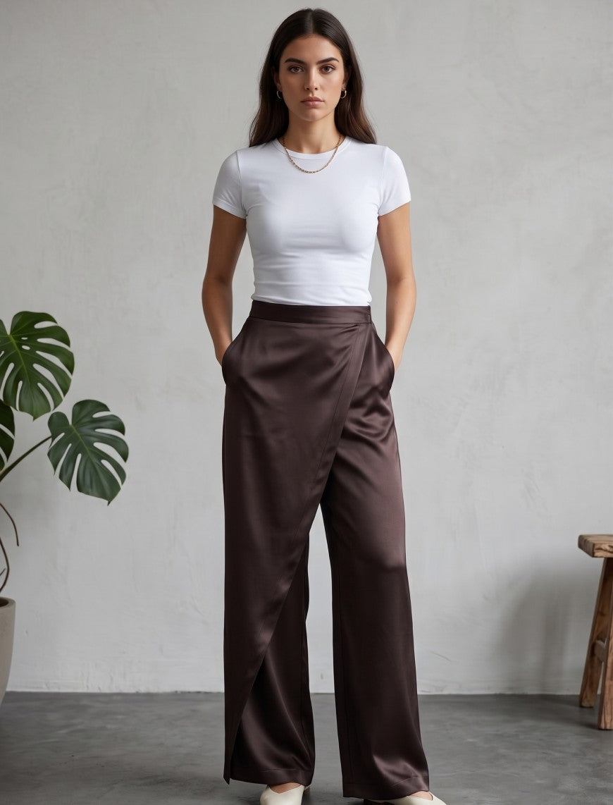 Silk Pant - Brown