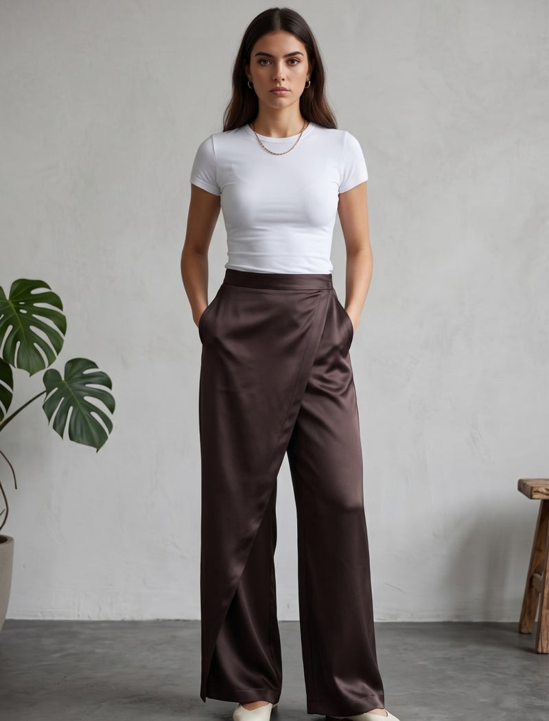 Silk Pant - Brown