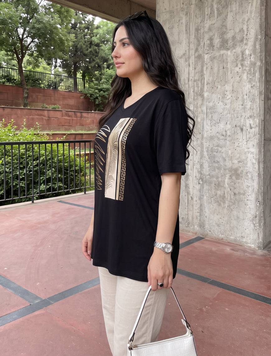 Round Neck T-Shirt - Black