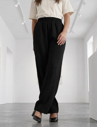 Cotton Linen Trouser - Black