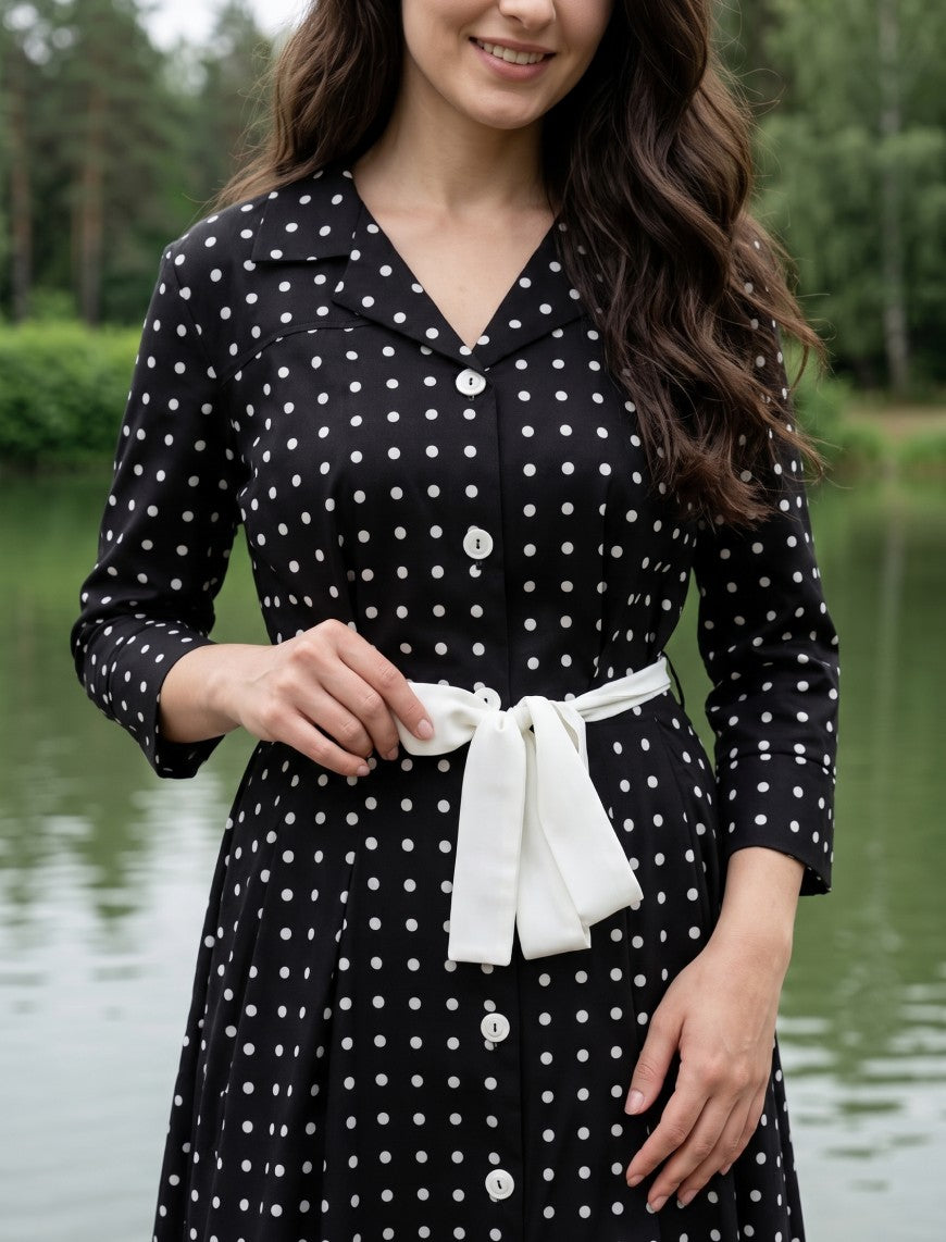 Indigo Silk Women's Frock - Black