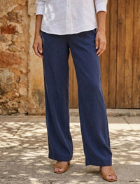 Cotton Linen Trouser - Blue