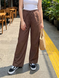 Cotton Blended Jersey Trouser - Brown