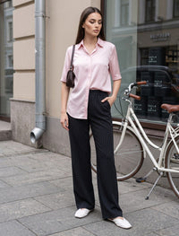 Cotton Linen Trouser - Black